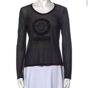 Vintage Couture Versace jeans sheer top S